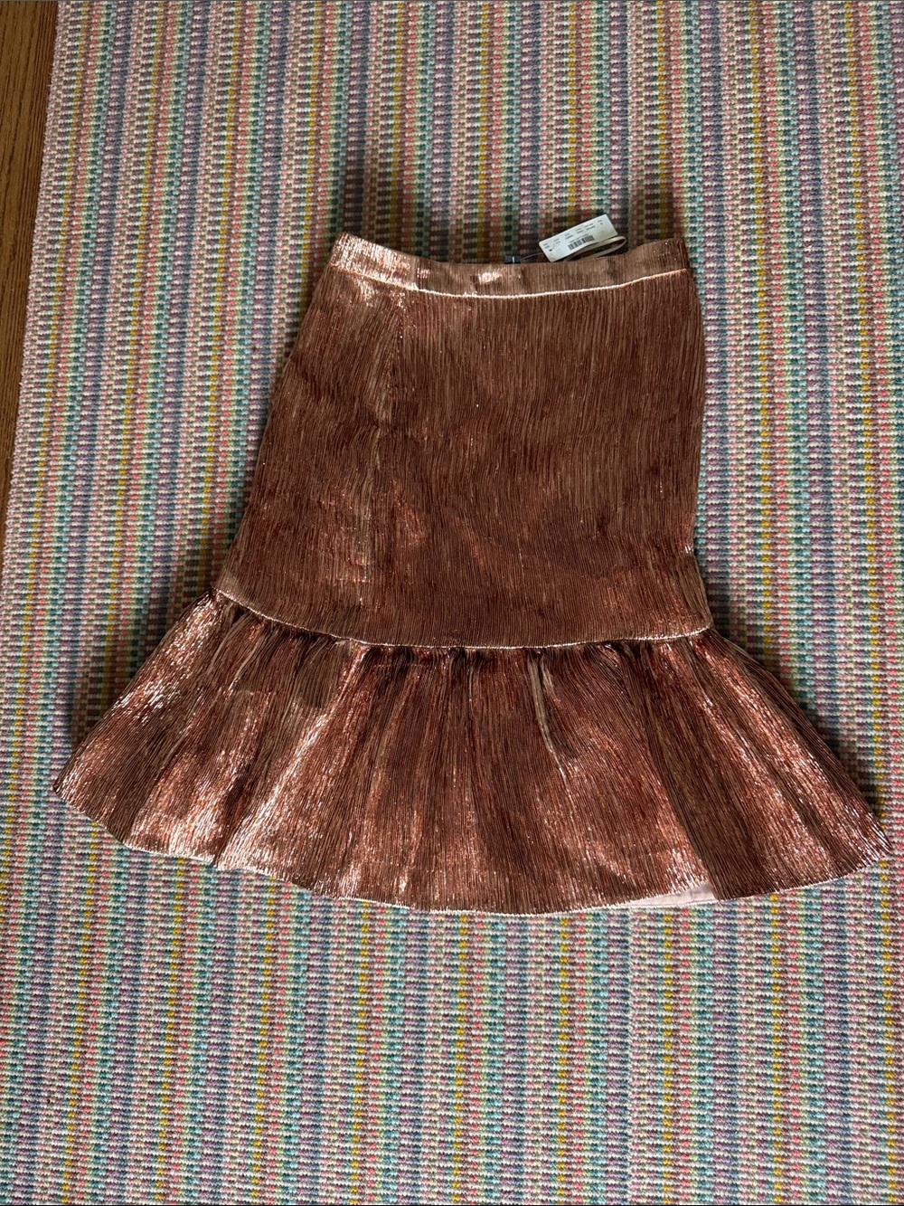 Jcrew Metallic Rose Gold Ruffle-Hem Women's Skirt